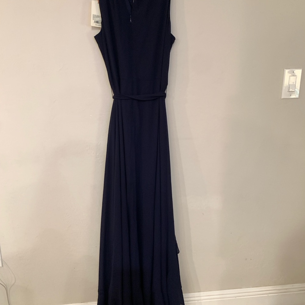 Alex Marie Navy Sleeveless Maxi Dress with Waist Tie - Picture 6 of 6